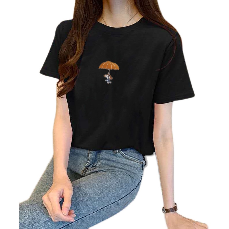 Korean version of loose fashion print trend short-sleeved T-shirt woman