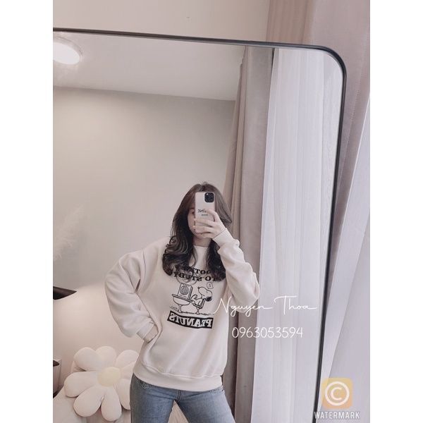 Áo nỉ trắng kem | BigBuy360 - bigbuy360.vn