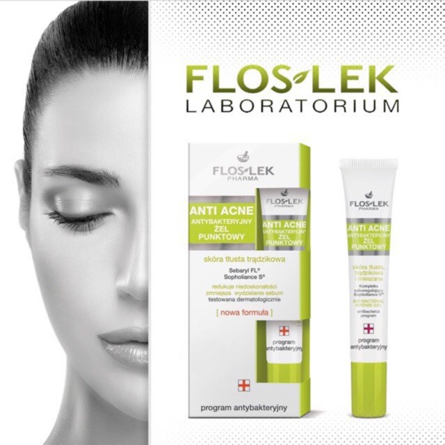 Floslek Anti Acne Antibacterial Intense Gel - Gel hỗ trợ ngừa mụn, giảm thâm 20ml