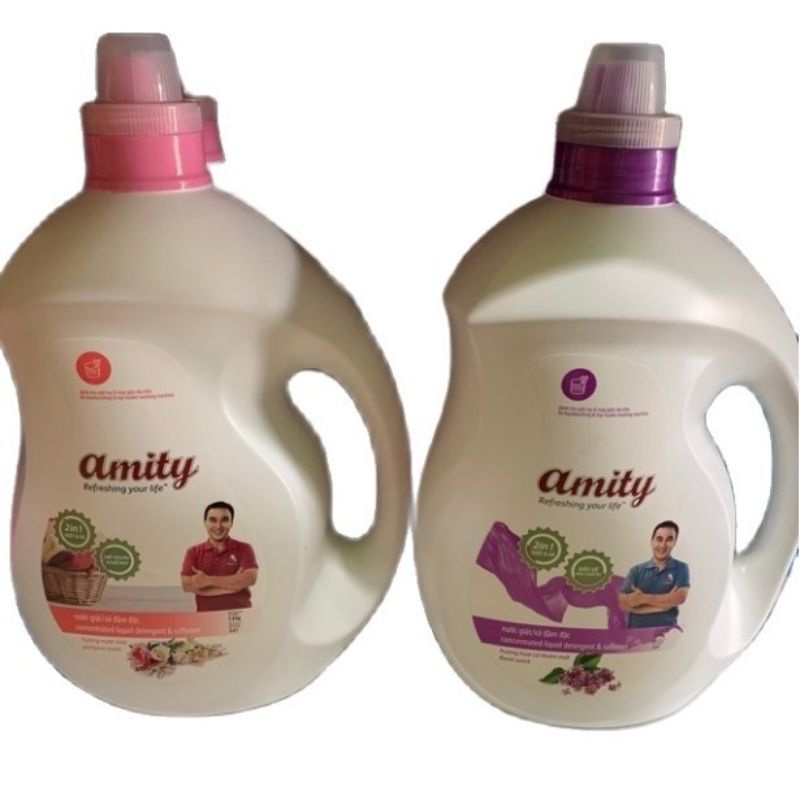 Nước giặt, xả đậm đặc Amity 2 in1 ,bình 3,8 Kg.