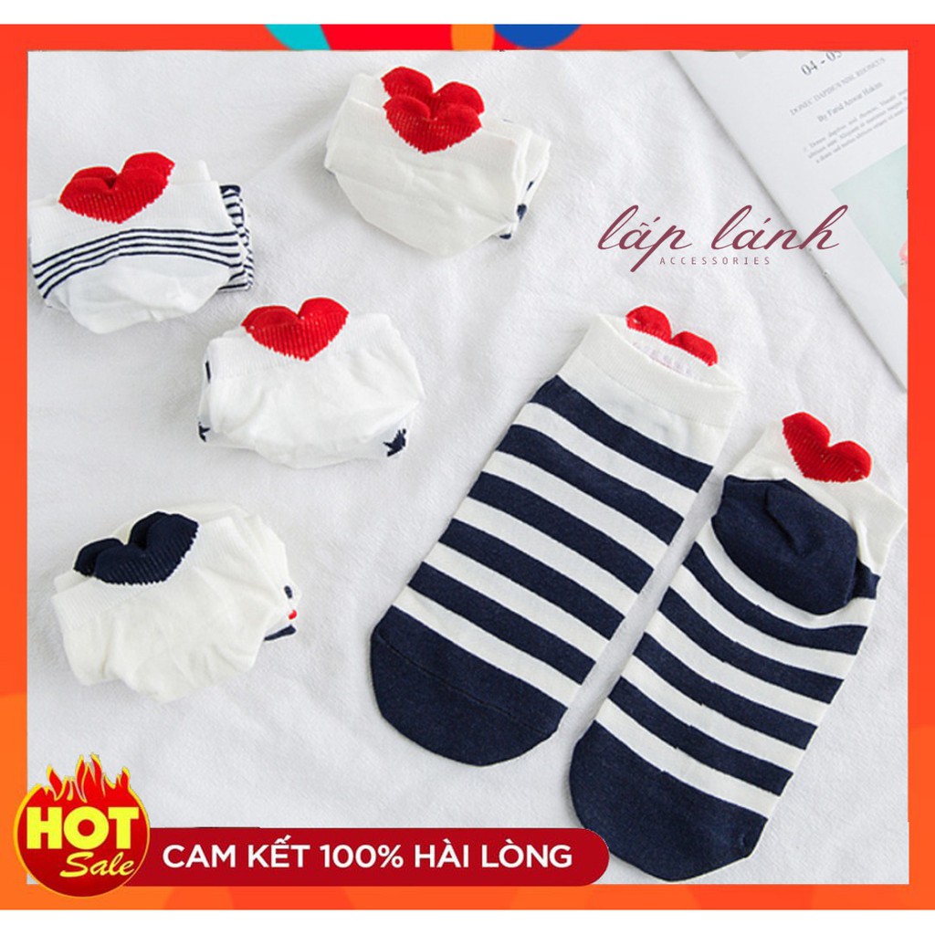 [Có sẵn] TẤT VỚ CỔ NGẮN TRÁI TIM QUÀ TẶNG TÌNH YÊU CẶP ĐÔI Ý NGHĨA VMC02