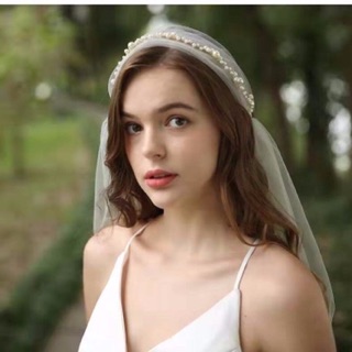 Băng đô voan lưới cô dâu