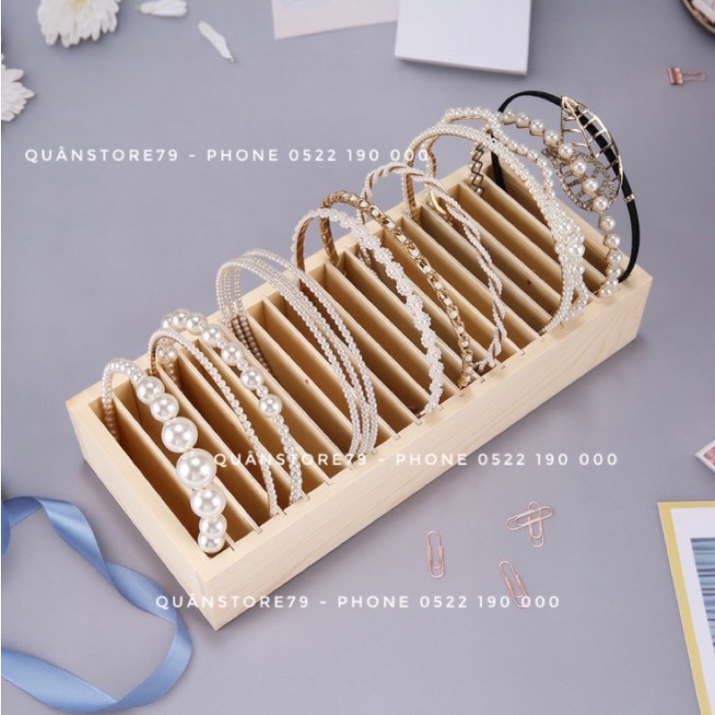 Khay đựng băng đô , bờm tóc bằng gỗ