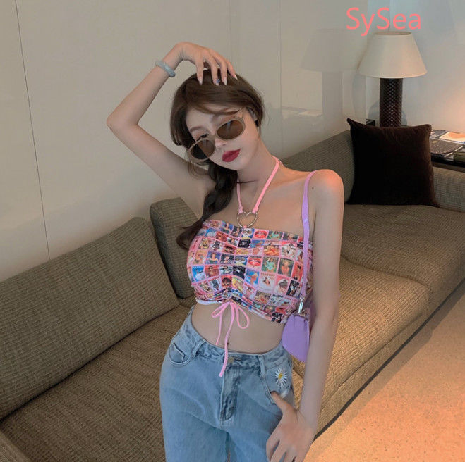 Áo Hai Dây Dáng Ôm Màu Hồng Phong Cách Hàn Quốc Thời Trang Mùa Hè