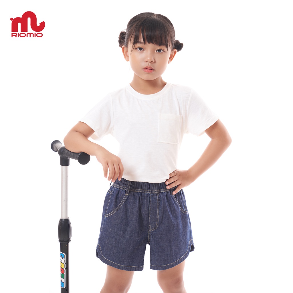 Quần short jeans cao cấp Riomio cho bé gái 𝐑𝗼𝐱𝐚𝐧𝐚 gấu lượn cong, cá tính siêu xinh 100% cotton USA - RO079