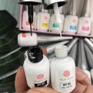 Cọ nét Hoa Hồng Đen-Trắng , cọ nét vẽ móng nail