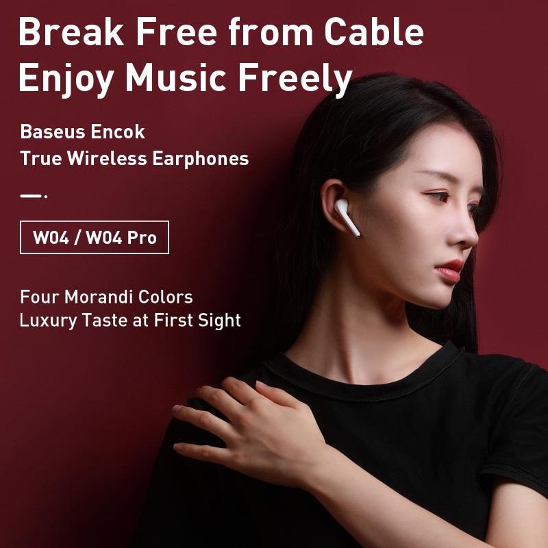 Tai Nghe Nhét Tai Baseus Không Dây Bluetooth 5.0 TWS Encok W04 / W04 Pro Âm Thanh Hifi - TopLink