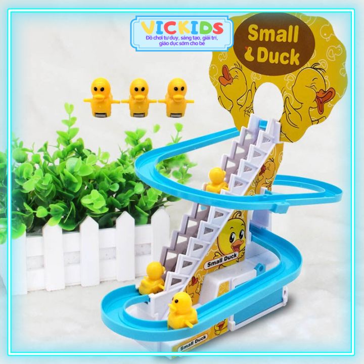 Đồ Chơi Cầu Trượt Vịt Leo Thang, Có Đèn, Có Nhạc Vui Tai Cho Bé Sơ Sinh, Kèm 3 Chú Vịt Con