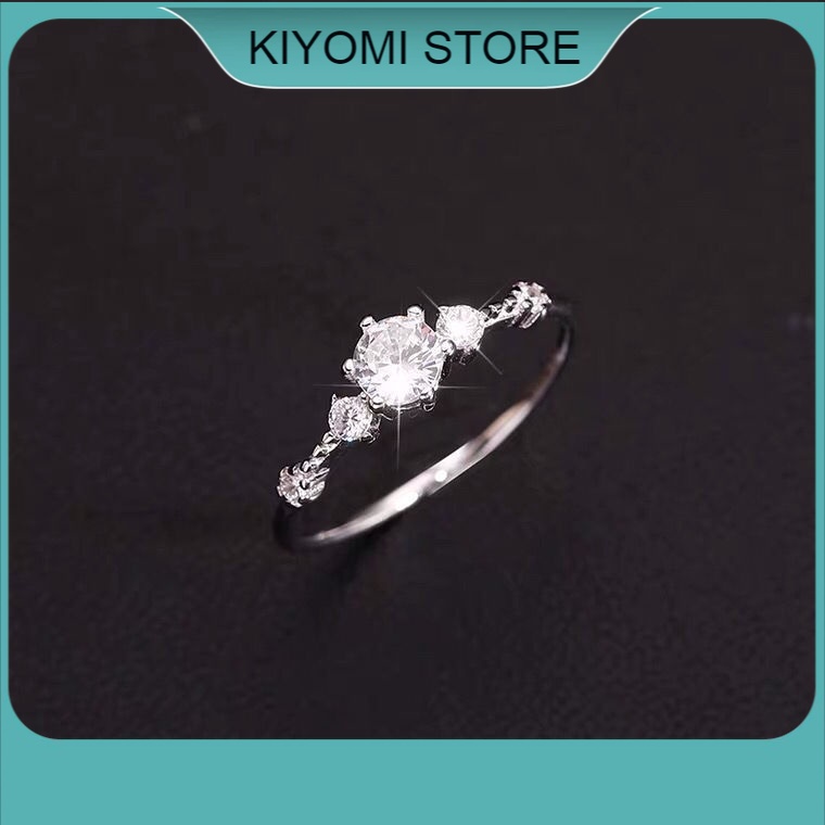 Nhẫn Đeo Tay Kim Loại Đính Đá Xinh Xắn Thanh Lịch Cho Nữ KIYOMI STORE