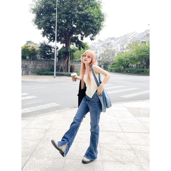 Split Jeans - Quần jean suông xẻ lai - Remmus.vn