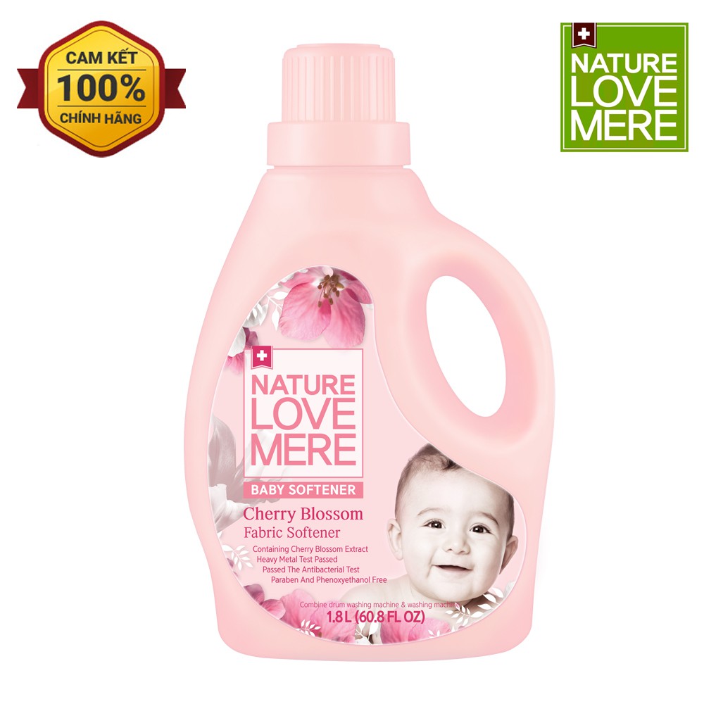 Nước xả Nature Love Mere hương anh đào Cherry Blossom chai 1.8L/ túi 1.3L