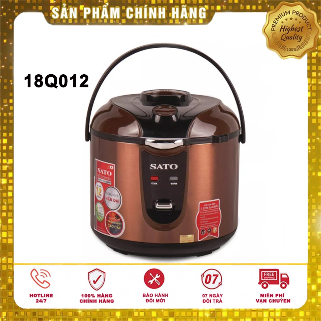 Nồi cơm điện, Nồi cơm điện tử SATO 18Q011 1.8L đa chức năng Nấu cơm, cháo, làm bánh, hầm, ủ ấm Bảo hành 12 tháng.