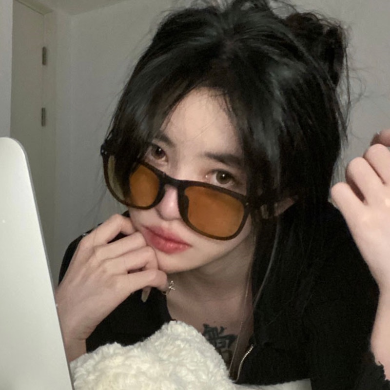 Kính Mát Chống Tia Cực Tím Phong Cách retro Hàn Quốc Cho Nữ