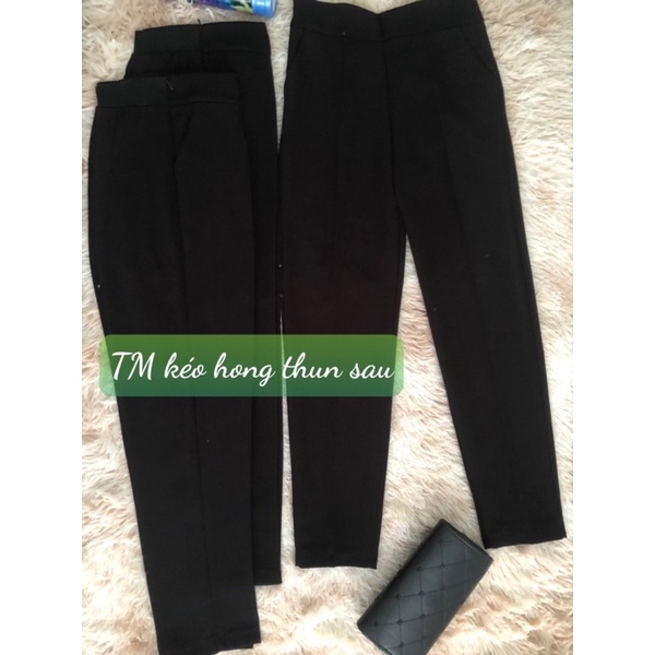 Quần Tây chất Tuyết Mưa chuẩn from - Kéo Hong - thun sau giấu bụng rất thoải mái ạ