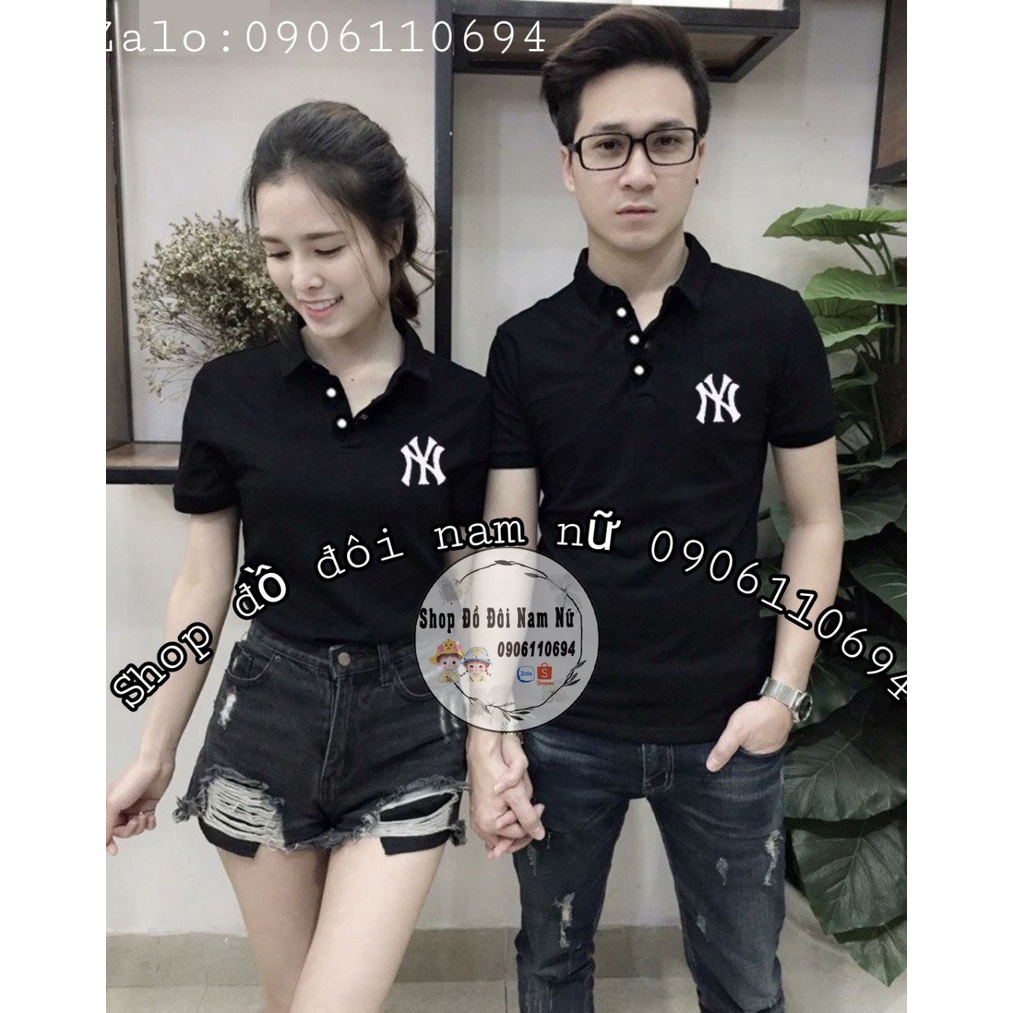 ÁO ĐÔI NAM NỮ VẢI CÁ SẤU POLY KO XÙ KO NHĂN Co Giãn Nhãn Nhẹ Đơn Giản Dễ Phối Đồ