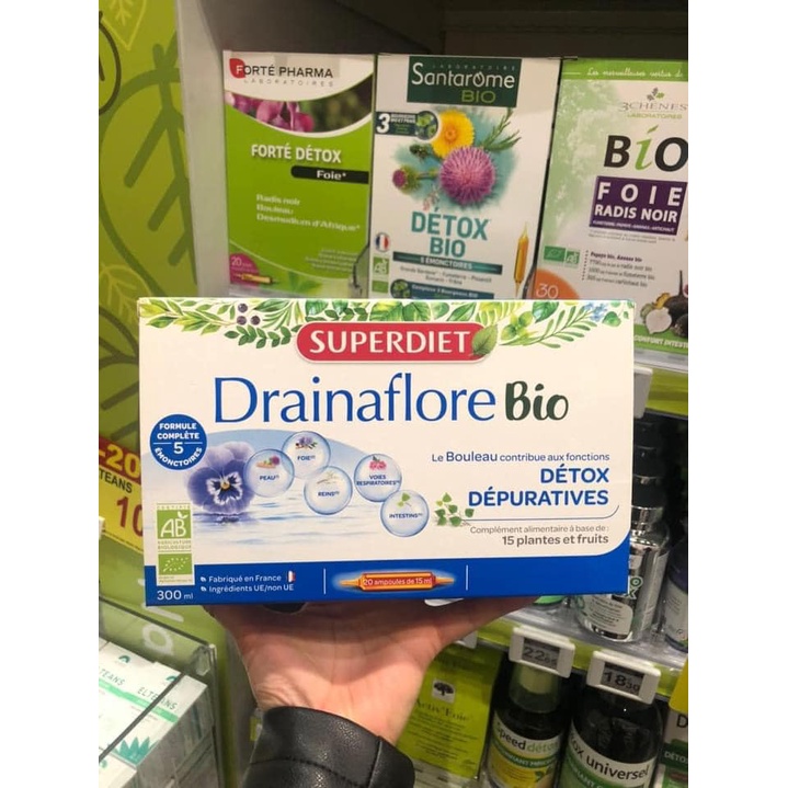 Nước Uống Thải Độc Chuyên Sâu Dạng Ông Superdiet Drainaflore Bio Detox