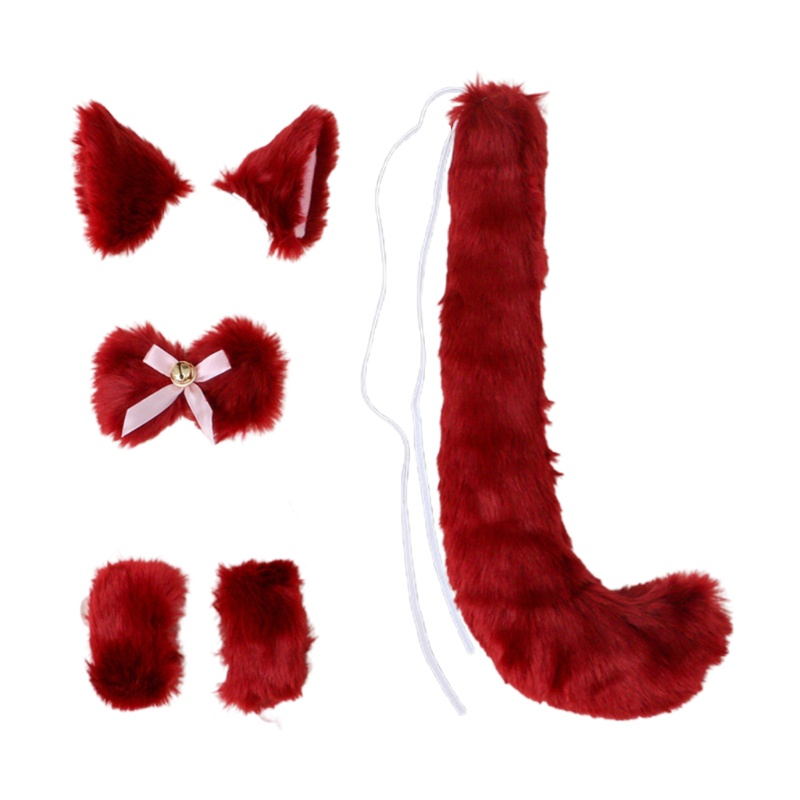 Set 6 Vòng Tay Tai Mèo Bông Thời Trang Lolita Gothic Làm Phụ Kiện Chụp Ảnh Hóa Trang