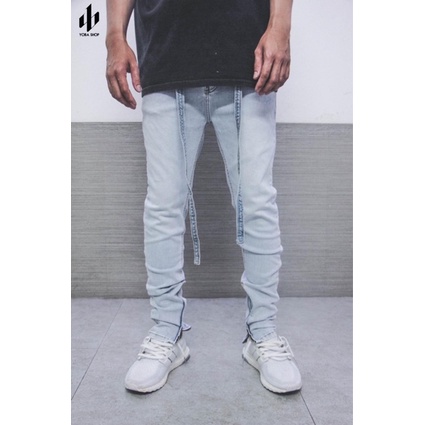 QUẦN JEANS NAM SKINNY ỐNG ZIPPER XANH TRƠN SÁNG XỊN ĐẸP [ảnh thật 100%] Đẹp