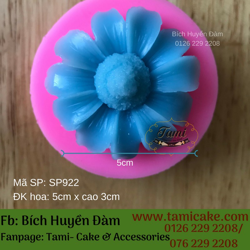 KHUÔN SILICON RAU CÂU HOA NỔI 4D- HOA CÚC SP922