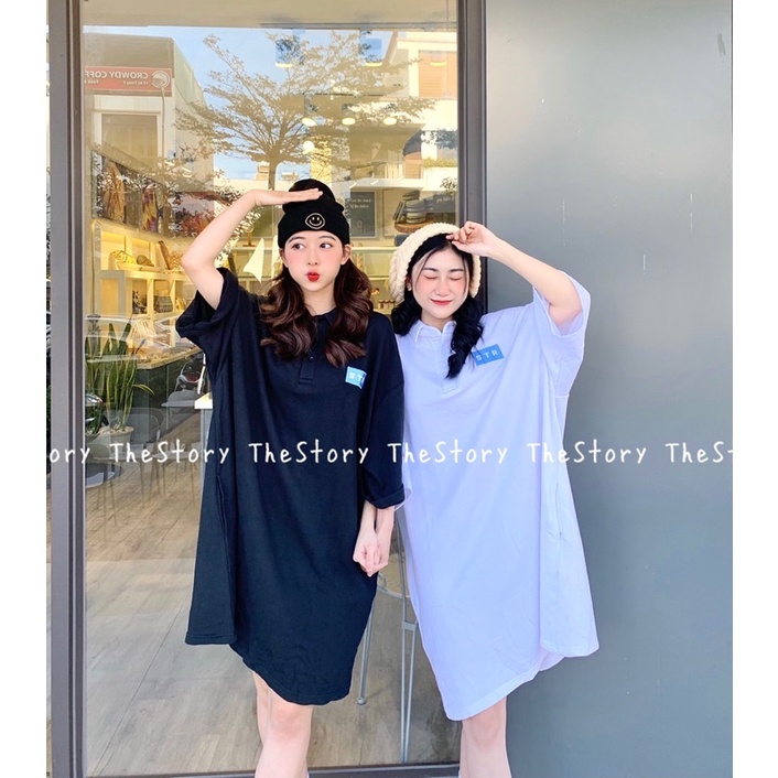 Đầm polo tay ngắn, thêu chữ ngực  D910