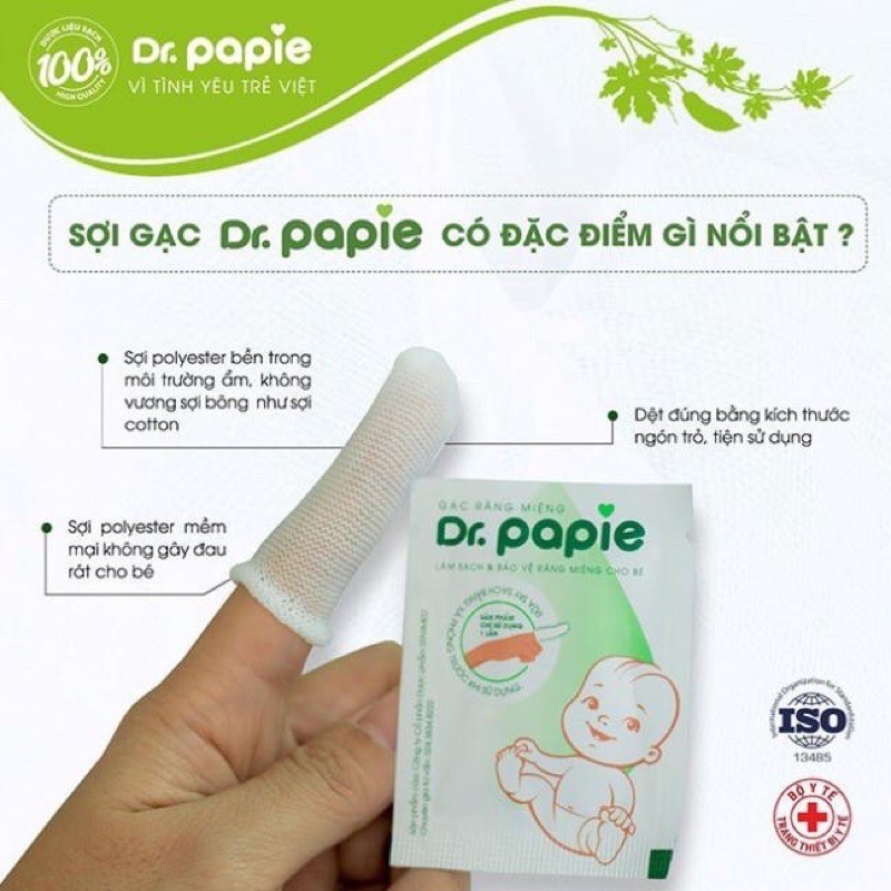 GẠC RƠ LƯỠI, VỆ SINH RĂNG MIỆNG DR.PAPIE (CHÍNH HÃNG) CHO BÉ.