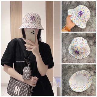 nón bucket ny vành tròn m.l.b monogram rainbow white xuất dư full tem tag