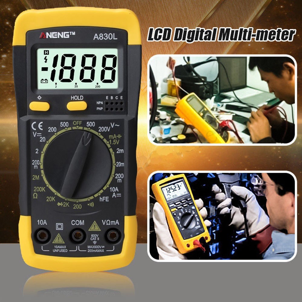 Vôn kế LCD kỹ thuật số Ampe kế OHMMETER Đồng hồ đo volt AC DC Máy đo kiểm tra