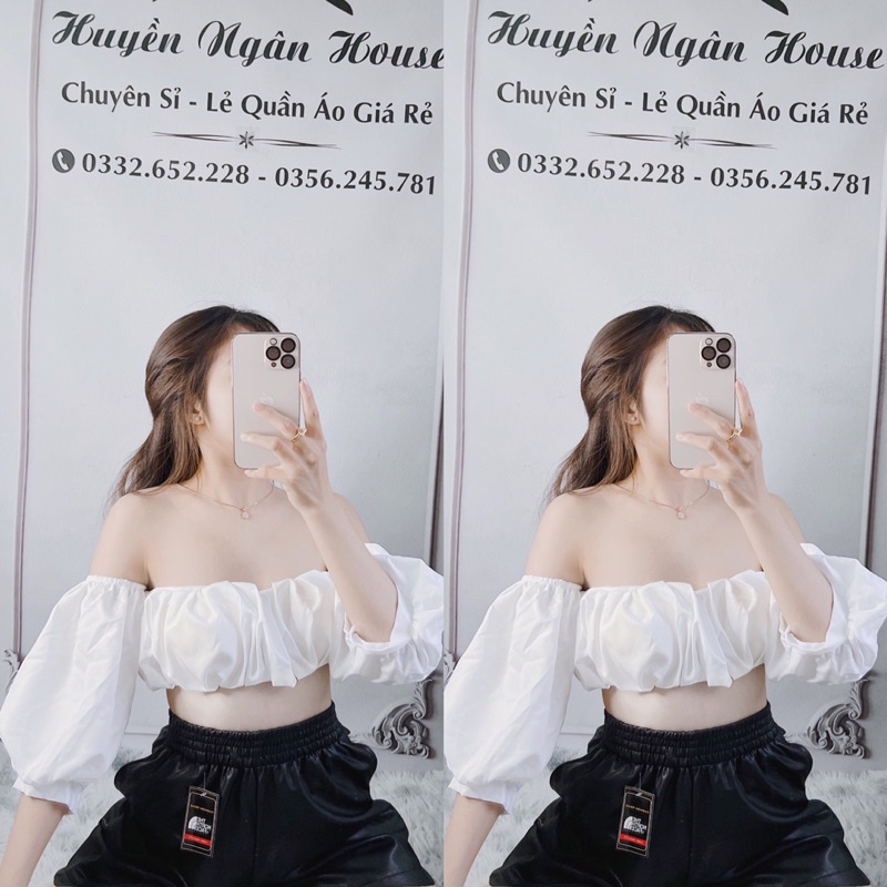 Áo Ống Croptop Rớt Vai Tay Phồng Sexy - HUYỀN NGÂN HOUSE