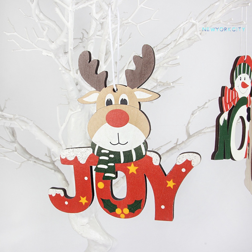 Phụ Kiện Trang Trí Giáng Sinh Kiểu Hoạt Hình Bắt Mắt Bằng Gỗ