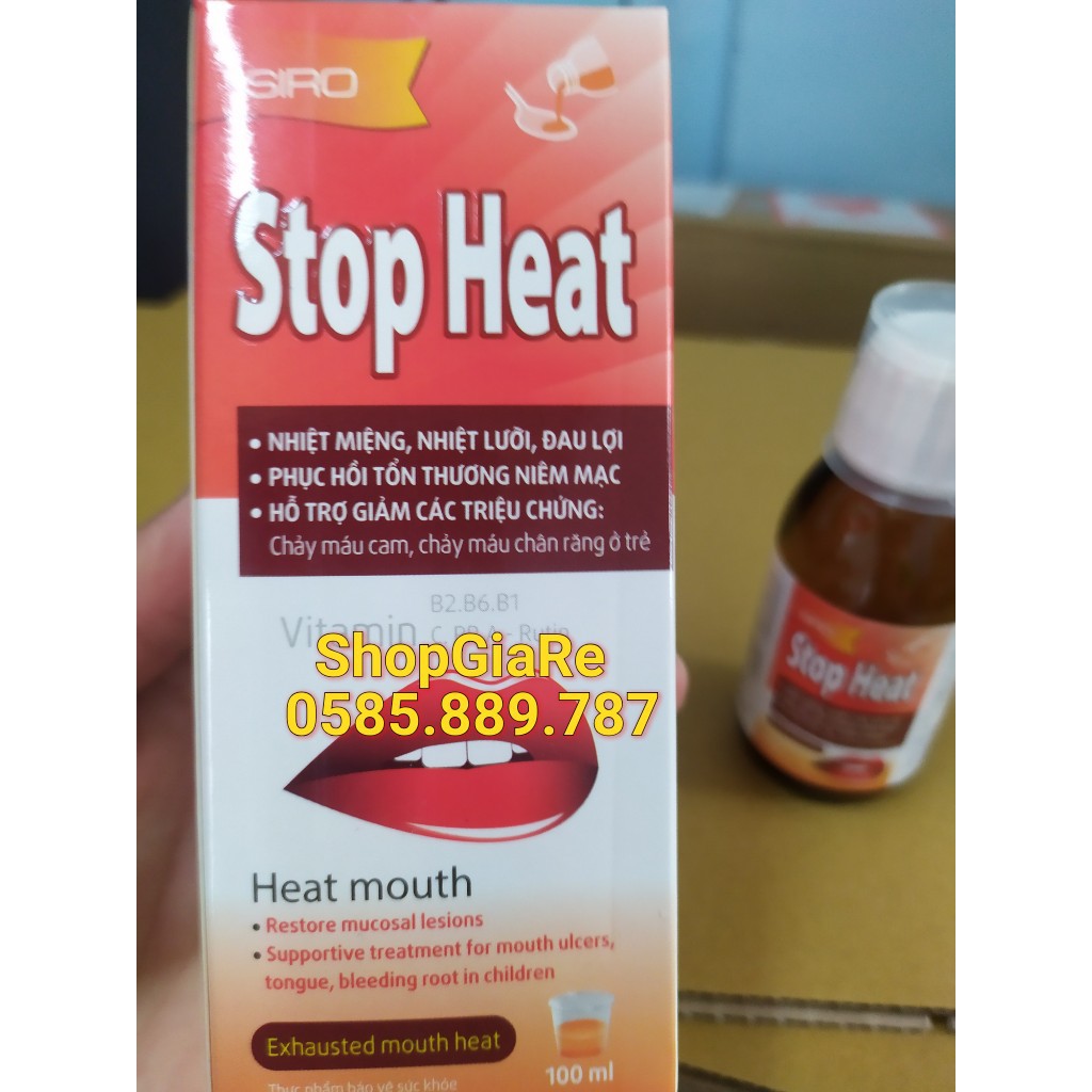 STOP HEAT viên loét, nhiệt miệng, nhiệt lưỡi, đau lợi, thiếu vitamin, người bị mẩm ngứa, nóng, nhiệt, đề kháng