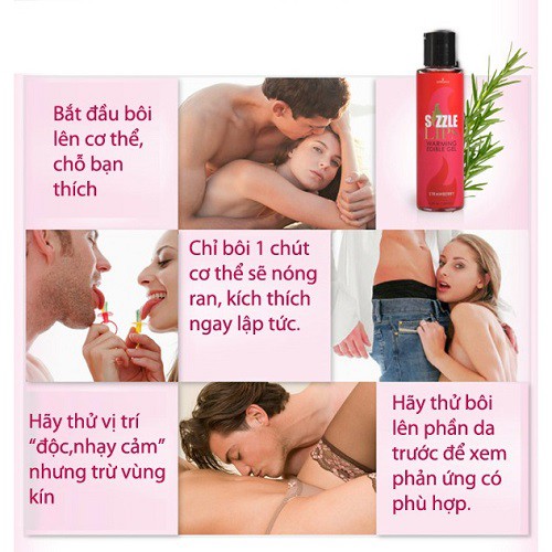 Gel massage làm nóng cơ thể nếm được Sensuva Sizzle Lips