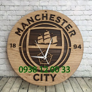 Logo MANCHESTER CITY - Đồng Hồ Gỗ Trang Trí
