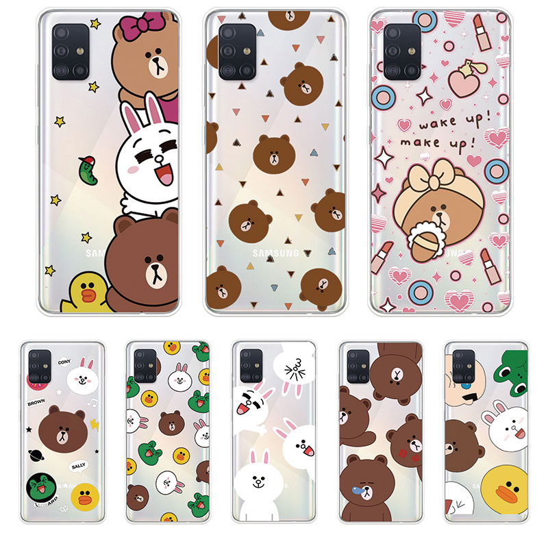 Ốp Lưng Samsung Galaxy A11 A21 A21S A31 A51 A71 TPU mềm Case gấu nâu Three
