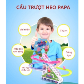 Heo peppa và vịt leo cầu thang có nhạc cho bé