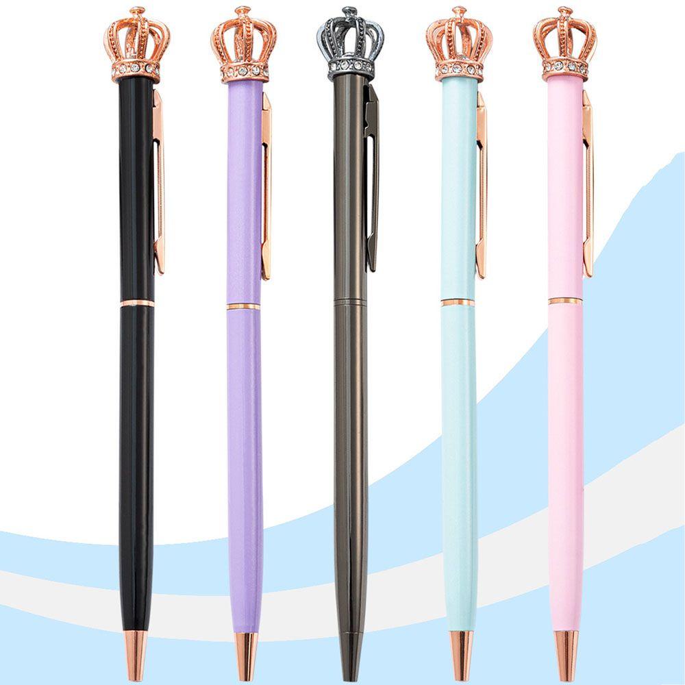 Bút Bi Hình Vương Miện Lấp Lánh Xinh Xắn|Bút Bi Ngòi 1.0mm Thời Trang Cho Học Sinh|Bút Bi Kim Loại Hình Vương Miện Xinh Xắn