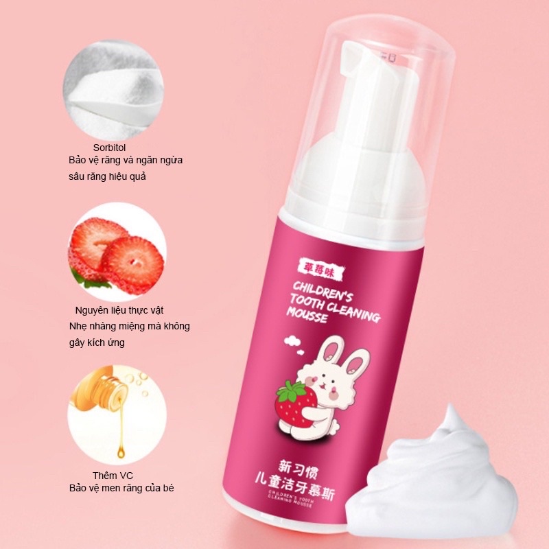 Kem đánh răng dạng bọt nước được chống sâu răng cho bé vị dâu và cam