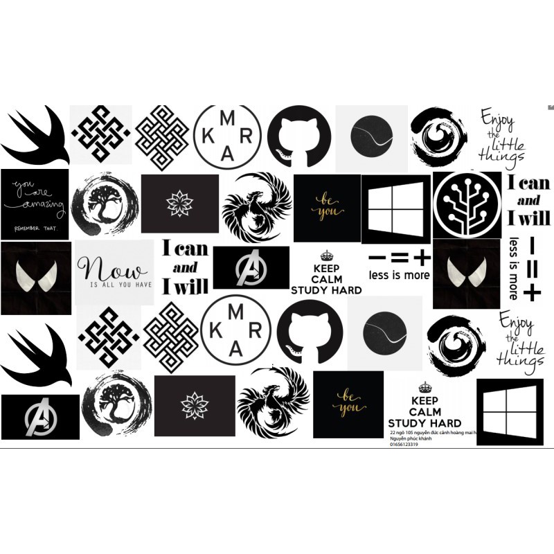 STICKER Dán Vali, xe, barber shop, Mũ bảo hiểm , macbook, đàn, tường... Nhập mã VANG3SP để giảm 15k khi mua từ 3 set