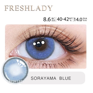 Lens lens mắt bộ 2 kính áp tròng mềm màu xanh dương cho nữ me-65 0 độ lens mắt cận