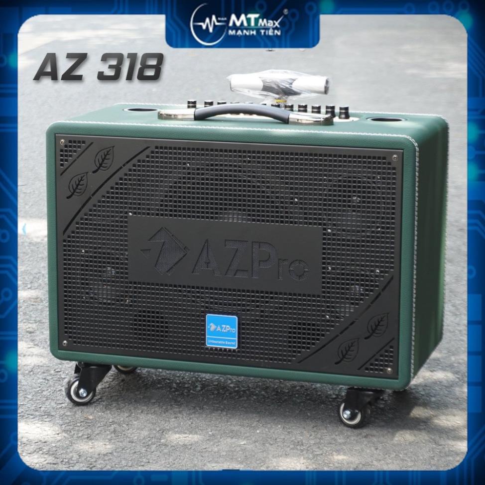 Loa kéo di động AZPro AZ-318 Bass 20 kèm 2 Micro không dây kim loại .Chiếc loa  AZ-318 với thiết kế mạnh mẽ