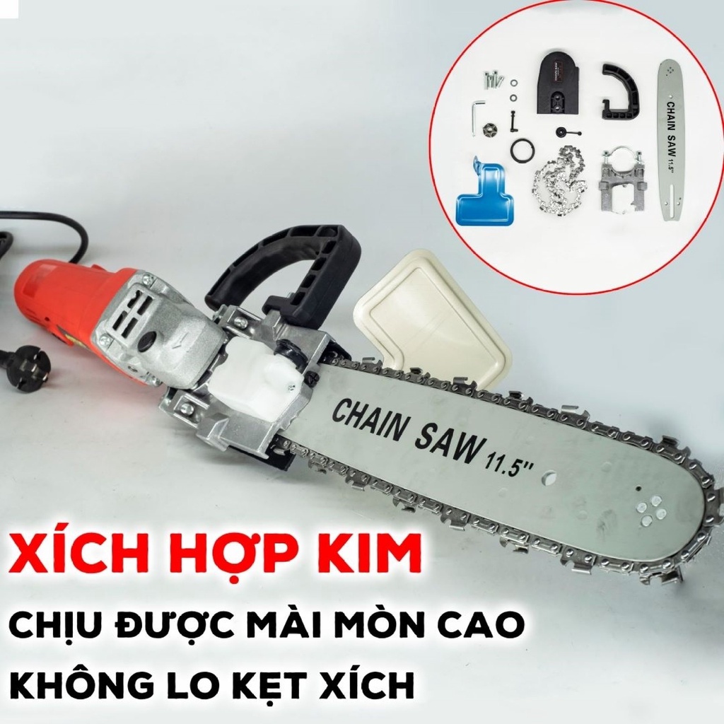 Combo máy mài góc Aotuo + lưỡi cưa xích - máy cưa cầm tay siêu rẻ - cưa cành - cắt gỗ - lưỡi lam cắt gỗ