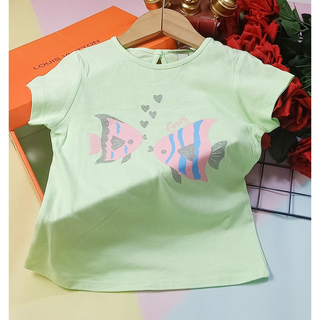 Áo thun Xuất dư xịn bé gái 🍎🍎6-25kg 100% Cotton xuất khẩu cộc tay vài mềm mát mặc hè-SHOP BỐN MÙA
