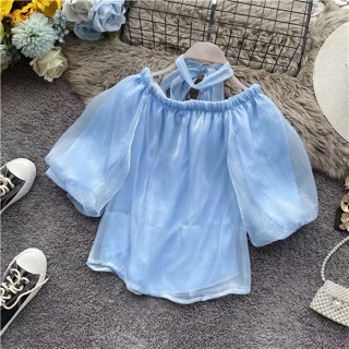 Áo voan kiểu choker cổ đẹp