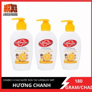 COMBO 3 chai Nước rửa tay Lifebuoy NRT Hương chanh 180g