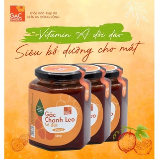 Combo 3 hũ gấc chanh leo đường phèn cô đặc Gấc Garden vừa vị giúp bổ mắt cho trẻ em, người già, da mịn sáng đẹp hũ 550g