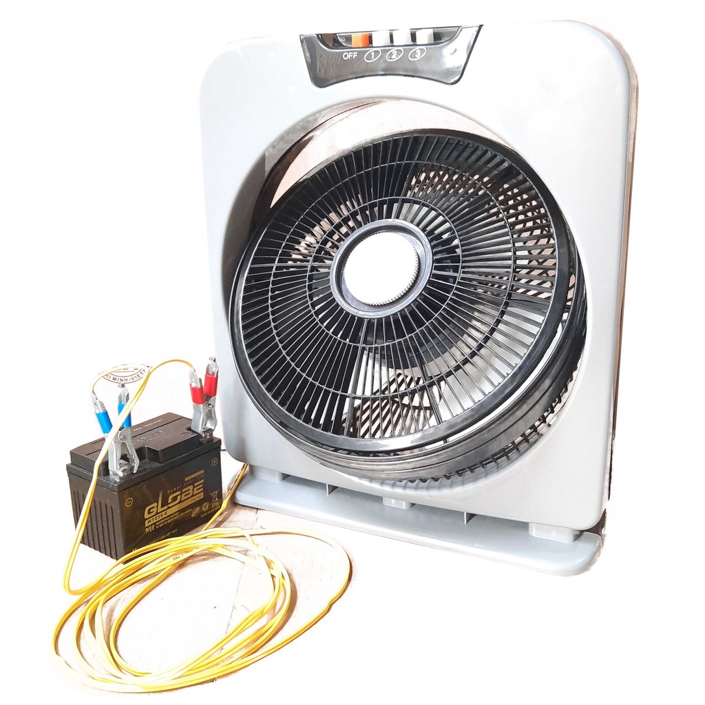 Quạt hộp 12V, có 3 tốc độ, dây dài 3m, chạy trực tiếp NLMT. | BigBuy360 - bigbuy360.vn
