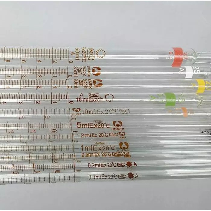 Pipet thuỷ tinh thẳng có thể tích 1ml đến 50ml dài 30cm