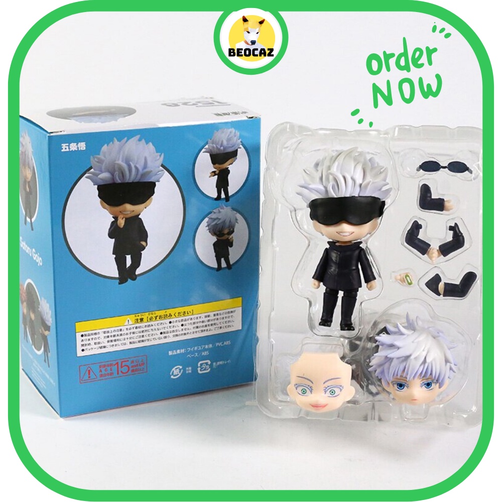 Mô hình Gojo Satoru loại 1 JJK Unoff dễ thương No.1528 kèm phụ kiện Chú Thuật Hồi Chiến Đồ chơi Beocaz Jujutsu Kaisen