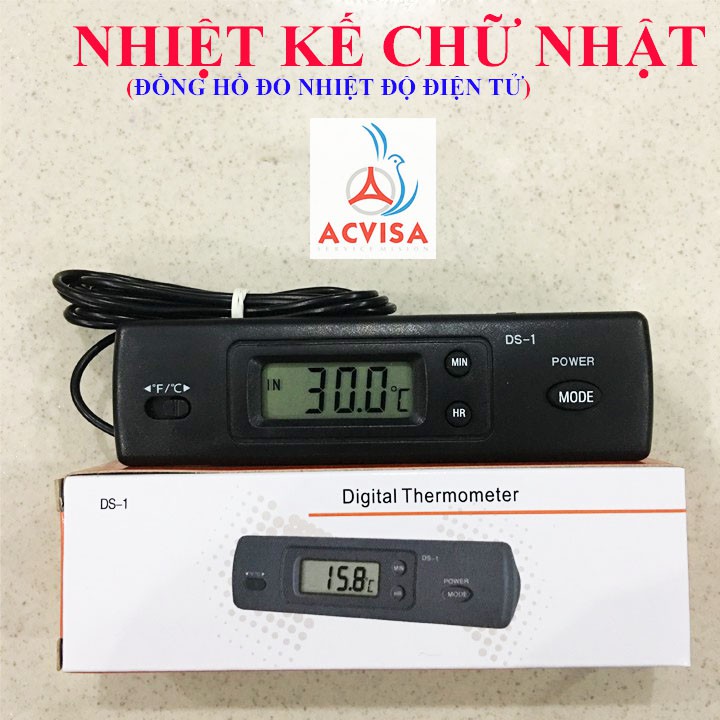 Nhiệt Kế Chữ Nhật (Đồng Hồ Đo Nhiệt Độ Điện Tử)