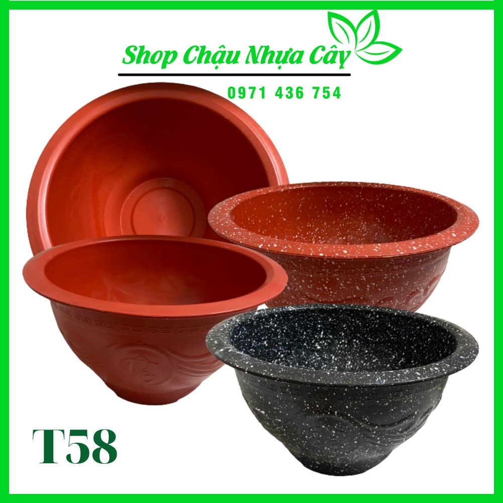 Chậu Nhựa Truyền Thông T58. Giả Đá, Trồng Sen, Trồng Cây