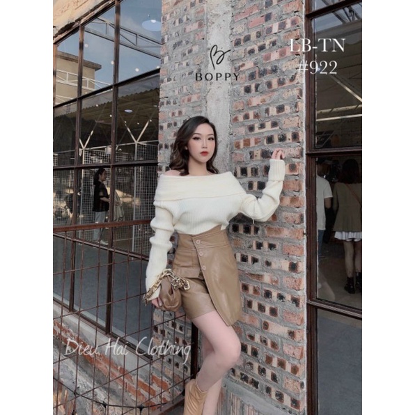 Quần váy da vạt lệch hàng QC